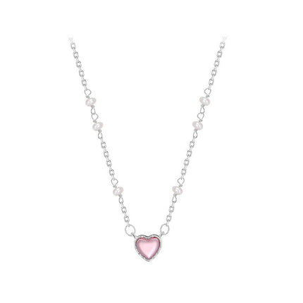Pearl Love Necklace Women's Casual Niche Design Light Luxury High-end Clavicle Chain Gentle Necklace Accessories