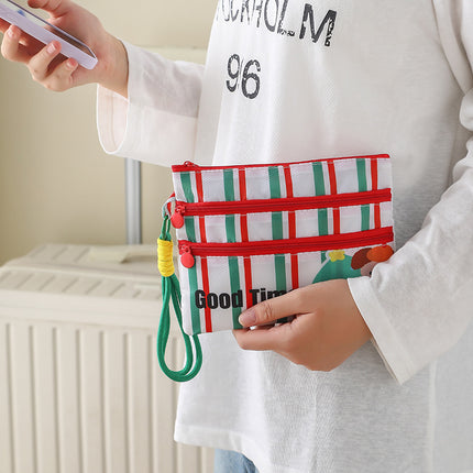 Plaid Contrasting Color Id Cosmetics Bag Travel Abroad Id Card Passport Ticket Card Bag Portable Multi-Functional Carry-On Bag