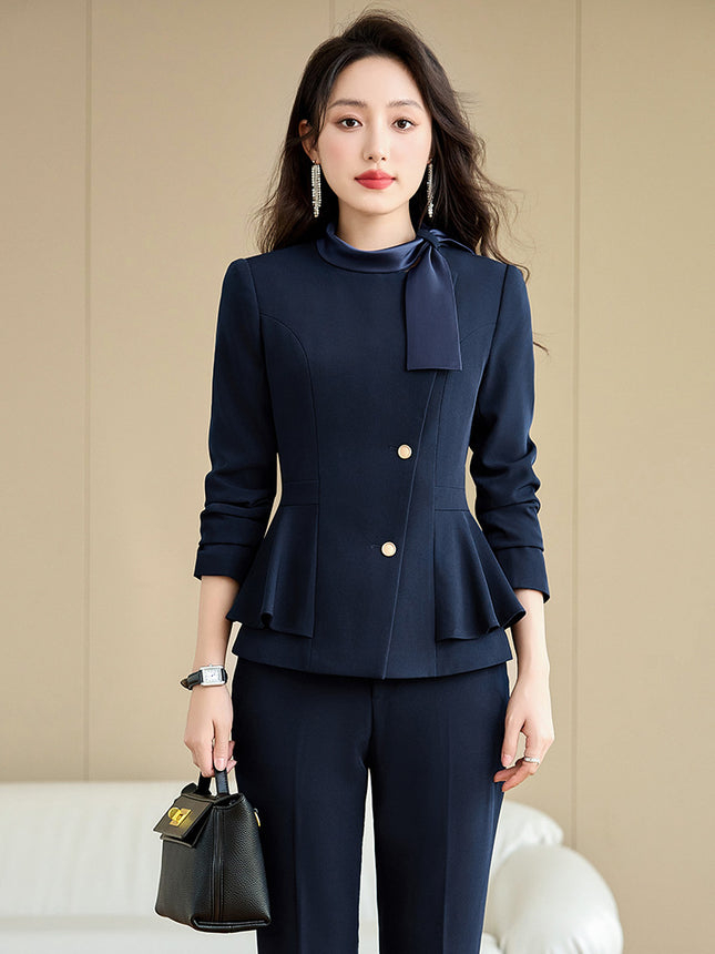 Cross-Border High-End Suit Set for Women, Professional and Elegant Style, Goddess Style, Hotel Manager Front Desk Receptionist Beauty Salon Work Uniform