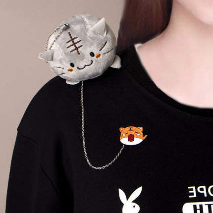 Plush doll cartoon brooch 2021 New Fashion casual couple clothes bag pendant Japanese Tiger chain