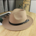 [flat brim jazz belt] khaki / Adjustable