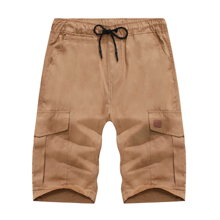 Summer 2023 men's workwear shorts multi-pocket straight shorts men's foreign trade cross-border plus size leather shorts men