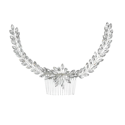 Cross-border European and American Bride Long Hair Comb Luxury Horse Eye Rhinestone Hand Comb Banquet Dress Wedding Dress Wedding Accessories Headwear