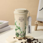 (including tax price) / Double drinking coffee cup 530ml white rose (5d process)