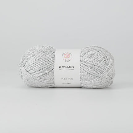 Silver Hollow Cotton 1.5mm Glossy Fine Woven Creative DIY Handmade Crochet Bag