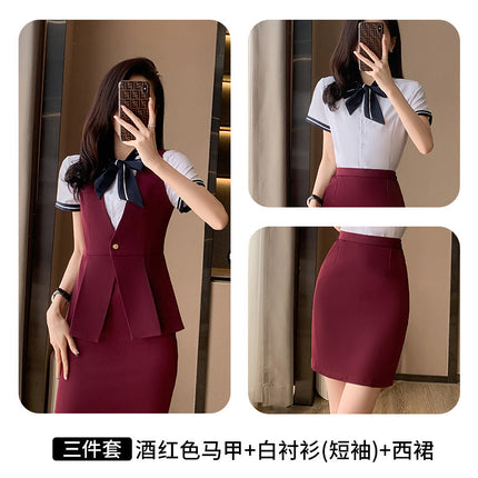 Professional suit Women's Vest Workwear Hotel Front Desk Fashion Vest Jewelry Shop Beautician Work Clothes Temperament suit