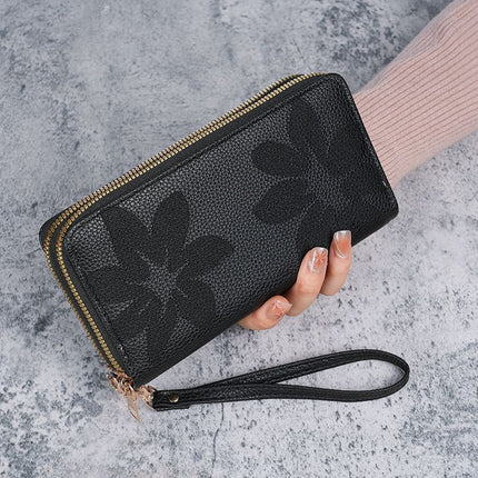 Antique Women's Double Zipper Wallet Large Capacity All-match Casual Long New Mobile Phone Bag Coin Purse Card Bag Multi-layer