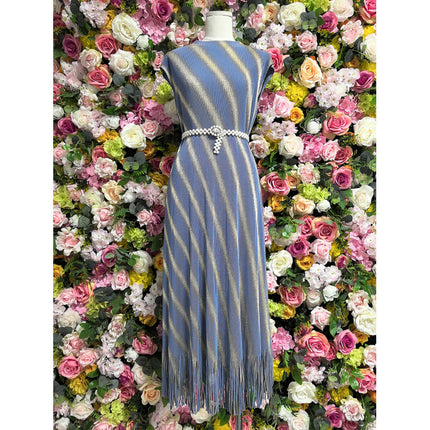 Factory Direct Miyake Pleated Gold Spray Tassel Dress