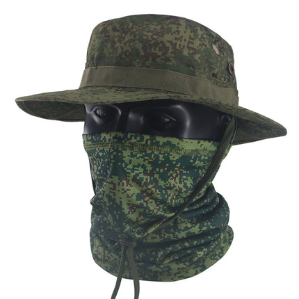 Summer Camouflage Tactical Penny Hat suit Multi-function Magic Hood Fishing Hat Fisherman Hat Sunscreen Breathable Hat