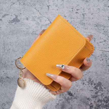 Factory New Card Bag Short Cute Small Women's Coin Purse Simple Light Luxury PU Leather Certificate Storage Bag Thin