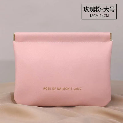 Automatic closing shrapnel storage bag cosmetic bag portable small sundry bag inner bag mouth red envelope inner storage small bag