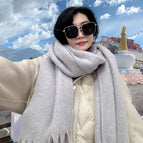 Light gray [thickened and lengthened]] / 220CM with tassels