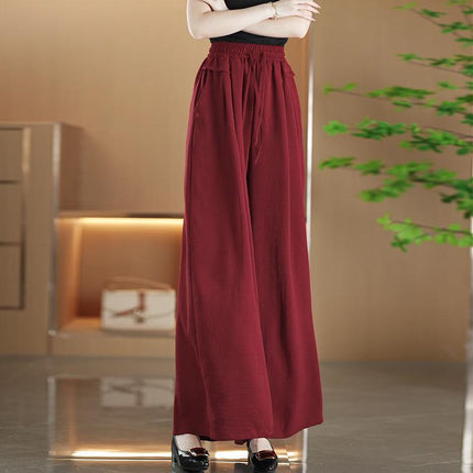 Dipped 2024 New Women's Clothing Spring and Summer Casual High-end Slim Ice Silk Small Yamamoto Wide Legs Casual