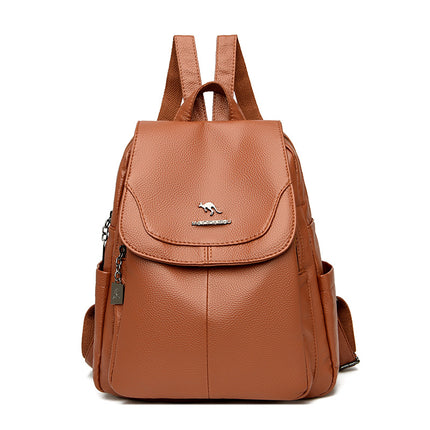 2024 New Fashion Backpack Women's PU Soft Leather Small Backpack Korean Style Distinctive Women's Backpack Trendy Dual-purpose Chest Bag