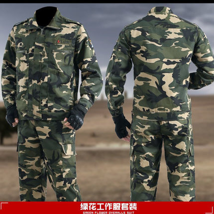 Spring and Autumn Camouflage Clothing Men's Suit Site Wear-resistant Dirty-resistant Labor Protection Work Clothes Auto Repair Machine Repair Welding Suit