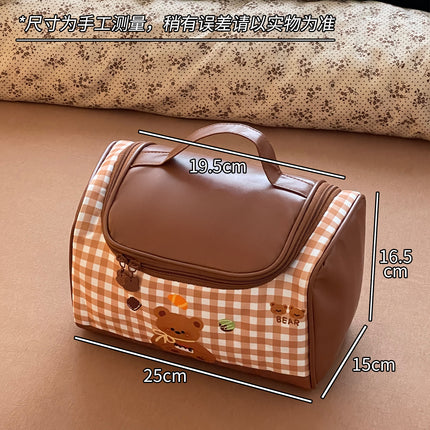 Cute Satchel Cosmetic Bag for Women, Satchel Large Capacity 2025 New Partition Cosmetics Bag, Travel Toiletry Bag