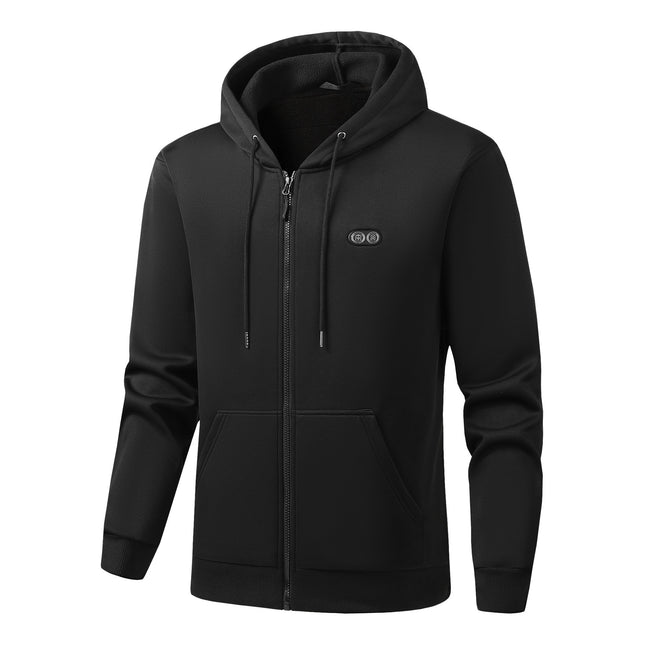 Cross-Border New Smart Dual-Control Seventeen-Zone USB Heating Cardigan Hooded Sweatshirt Casual Warm Jacket for Men and Women