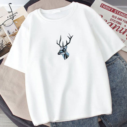 Short-Sleeve T-Shirt for Men 2024 Summer Five-Quarter Sleeve T-Shirt Couple Versatile Hong Kong Style Plus-Size Half-Sleeve Men's Casual Versatile T-Shirt