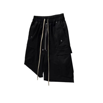 2025 Dark RO Style Drawstring Multi-Pocket Tooling Shorts Men's Niche Casual Loose Straight Pants