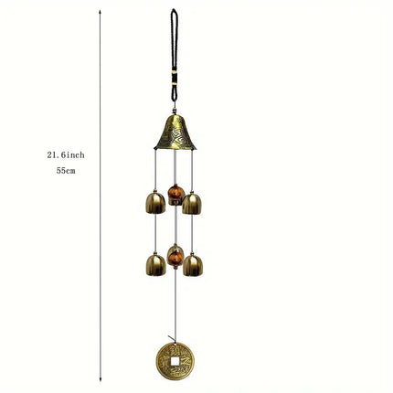 Cross-border explosions six-tube retro classic metal wind chime high sense aluminum tube metal hanging decoration home decoration wind chime
