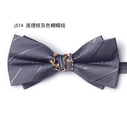 bridegroom groomsman bow tie red leather velvet studded men's wedding dress accessories host banquet bow blue british