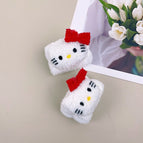 White wristband/bow tie/kt cat 2 pieces