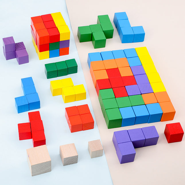 Cube Building Blocks Math Teaching Aids Cube Square Building Blocks Pupils Small Blocks Toys Wood Blocks Square