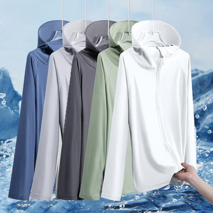 Summer Ice Silk Sun Protection Clothing for Men 2025 New Anti-Uv Thin Breathable Sun Protection Clothing Outdoor Fishing Jacket Trendy