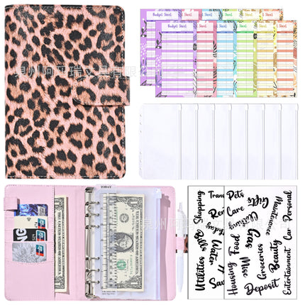 Amazon Cross-border A6 Leopard Macaron Notebook Loose-leaf Creative Cash Deposit Book Budget Plan Book