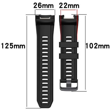 For Jiaming Instinct 2X Silicone Strap Garmin Instinct 2X Stainless Steel Buckle Wristband Official
