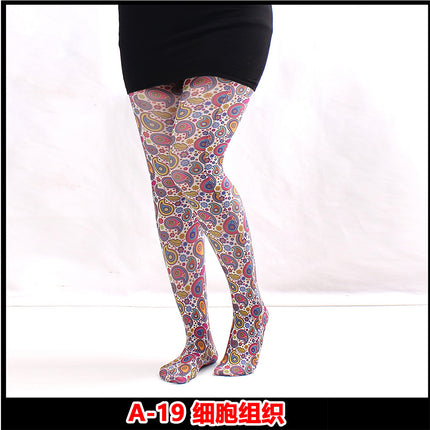 Cross-border thin printed pantyhose spring and autumn versatile butterfly wild abstract retro stockings women's socks anti-snagging wholesale