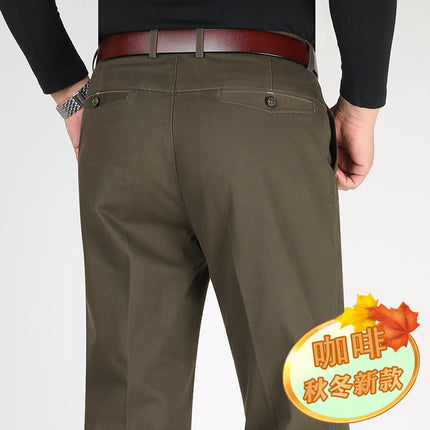 Summer Men's Spring Thin Casual Pants Men's Middle-aged Dad Loose Straight Pants Business Fashion Cotton Pants Men's Pants