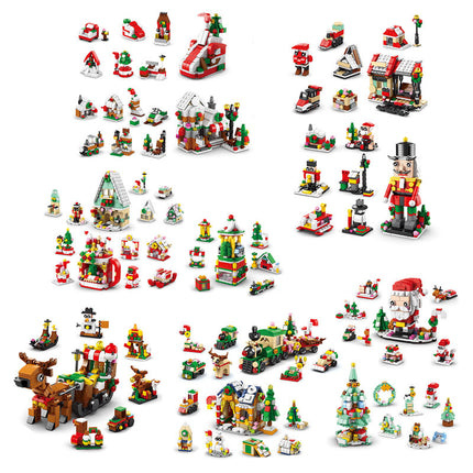 Compatible with Lego Christmas tree building blocks surprise blind box children assembled educational toys Christmas creative gift ornaments
