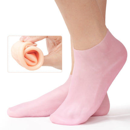 Heel Protective Cover Soft Silicone Foot Cover Socks Anti-Dry Cracked Heel Foot Mask Cover Moisturizing Foot Protection Anti-Crack Socks for Women