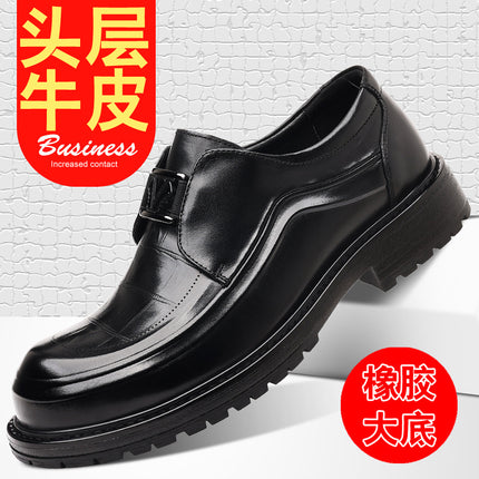 Men's Casual Business Leather Shoes with Slip-Ons, Factory Direct Sales, New One-Piece Drop Shipping, First-Layer Cowhide Business Formal Shoes