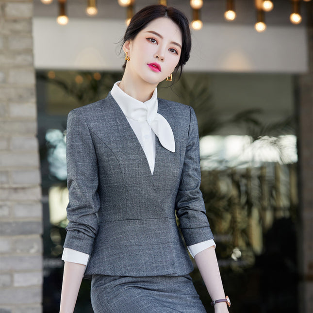 Jewelry store overalls women's high-end spring, autumn and winter slim temperament beauty salon front desk reception manager Professional Suit