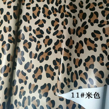 Pu Leopard Print Leather Fabric Anime DIY Imitation Cotton Velvet Base Printed Crafts Home Furniture Artificial Leather Bags