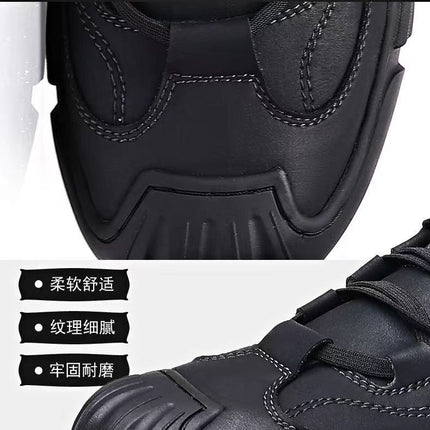 Cold-resistant warm cotton-padded shoes men's warm winter thickened fluff outdoor leather high-top one-piece Northeast snow boots non-slip