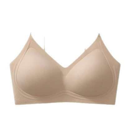 Liquid Foundation Invisible Seamless Women's Thin Strap Bra for Small Bust, Summer Thin Skin-Colored Beauty Vest-Style Bra