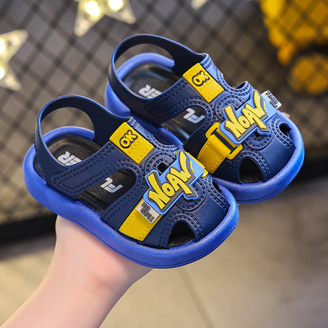 Men's baby sandals summer new open-toe fashion breathable baotou beach shoes baby soft bottom non-slip toddler shoes.