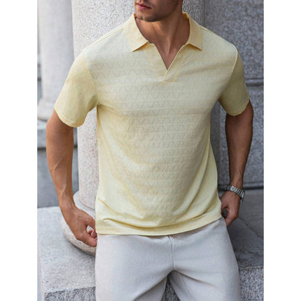 Autumn New Cross-Border Export Shirt Men's Pure Color Short-Sleeved Casual Burnt Flower Embroider