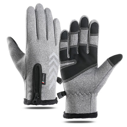 Riding Gloves Waterproof Non-slip Winter Touch Screen Men's and Women's Windproof Warm Riding fleece-lined Mountaineering Outdoor Gloves