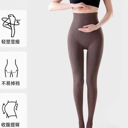 Plus-Size Cloud Cotton Leggings for Women, Suitable for Wearing Outside, for Chubby Women, Extra Thick and Fleece-Lined for Spring, Autumn, and Winter, High-Waisted, Non-Slip Pantyhose