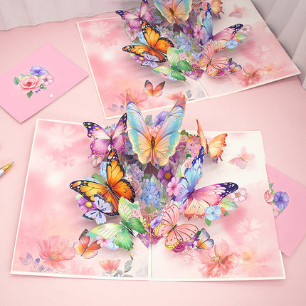 New Mother's Day Stereo Greeting Card Creative Butterfly Paper Carving Teachers' Day Thanksgiving Card Cross-border Blessing Stereo Greeting Card