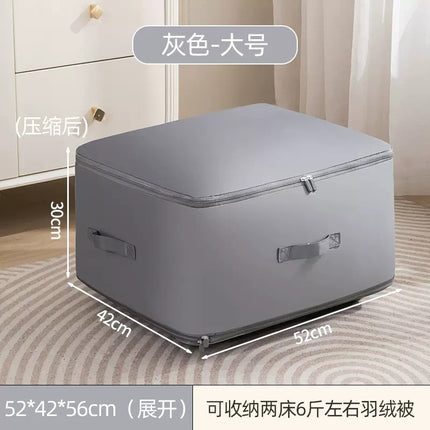 Quilt Storage Bag, Vacuum Compression Bag for Wardrobe, Holds down Jackets, Quilts, Clothes, No Need for Air Extraction, Large Capacity