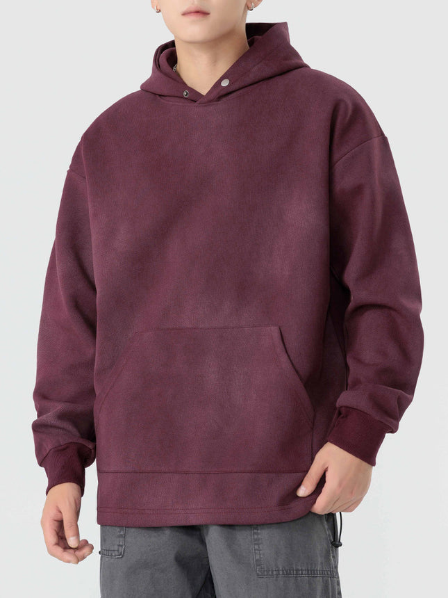 Trendy Men's Clothing Autumn and Winter New Basic Distressed Floral Hooded Sweatshirt Men's Heavyweight Loose Tie-Dye Hoodie Jacket Men