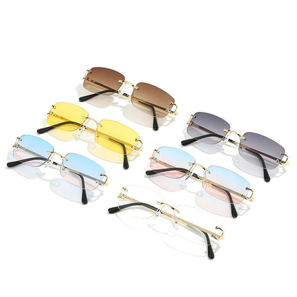 8120 Square Frameless Cut-edge Sunglasses Women's European and American Fashion INS Style Street Tide Sunglasses Personalized Small Glasses