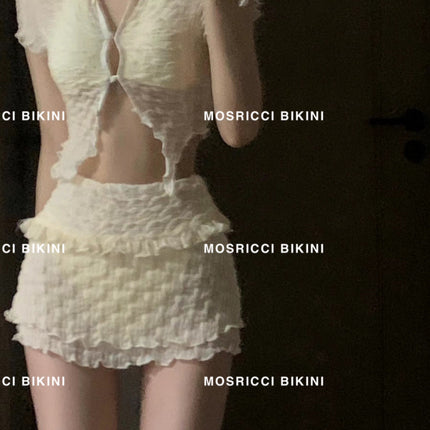 2026 Designer New Two-Piece Women's Swimsuit Bikini Three-Piece Set Hot Girl Swimwear Covering Flaws Hot Spring Wholesale