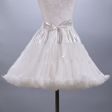Adult Petticoat Daily Style Ultra-Puffy Nylon Lolita Cloud Petticoat Seamless Marshmallow Violent Puffy Skirt