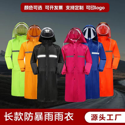 Factory wholesale thick Oxford cloth long raincoat adult riding electric car poncho labor protection body one-piece raincoat